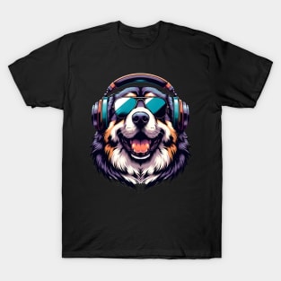 Central Asian Shepherd Dog as Smiling DJ in Japanese Art Style T-Shirt